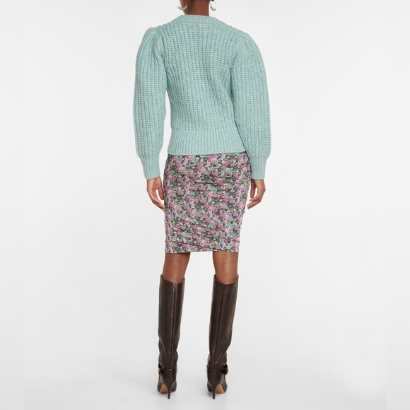 ISABEL MARANT Pacey Merino Wool Knit Sweater Blue-LT 36 Italy - Picture 6 of 17